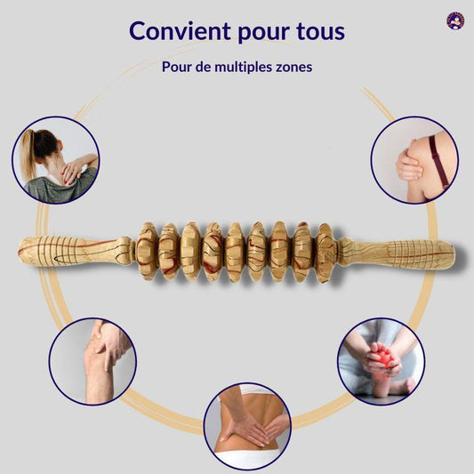 Rouleau de massage en bois - Le Petit Masseur