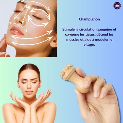 Kit d'accessoires de maderothérapie pour le visage - Le petit masseur