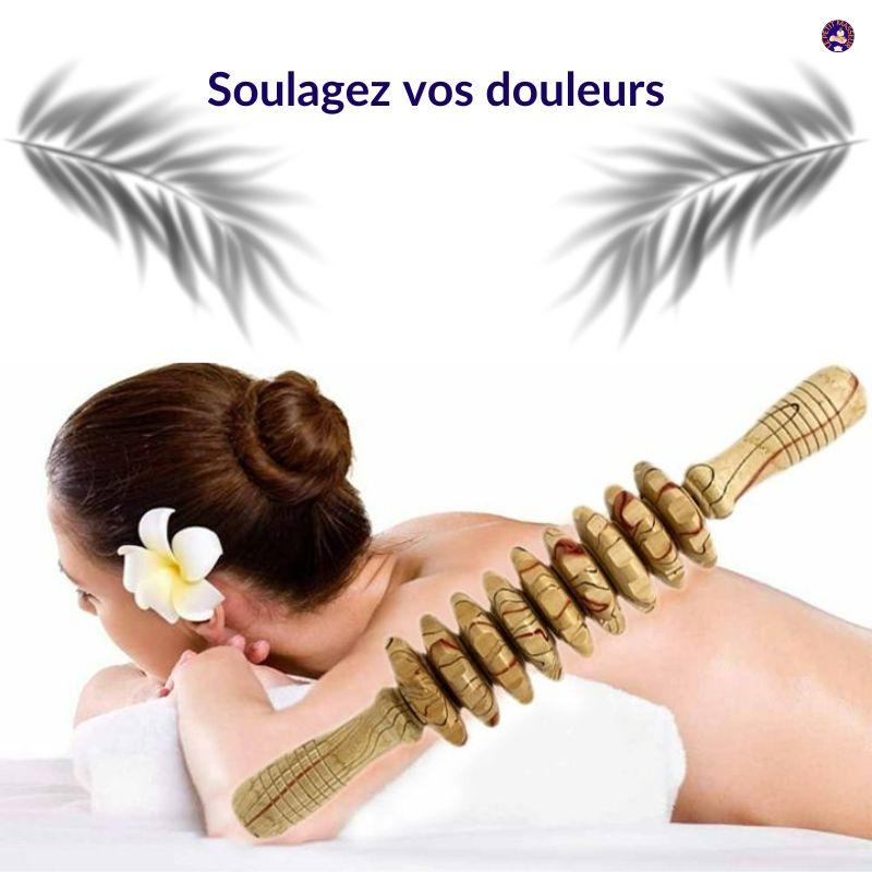 Rouleau de massage en bois - Le petit masseur