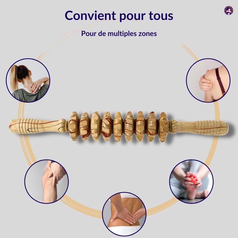 Rouleau de massage en bois - Le petit masseur